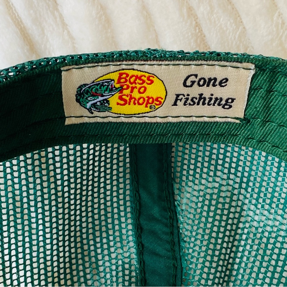 Bass Pro Shops Mesh Trucker Hat Green Snapback Fishing Outdoors Cap - Picture 6 of 7
